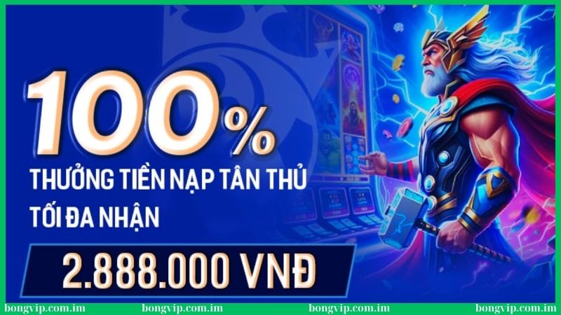 Khuyến mãi Bongvip - Top chương trình hấp dẫn hàng đầu 3 Khuyến mãi 100% thưởng thành viên mới